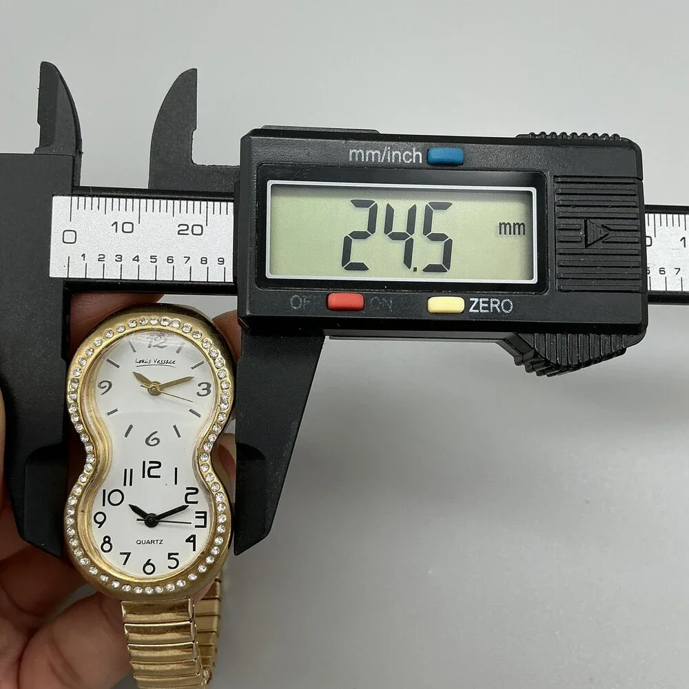 Louis Vessace Womens Watch 25mm Dual Dial Gold Tone Crystal New Battery